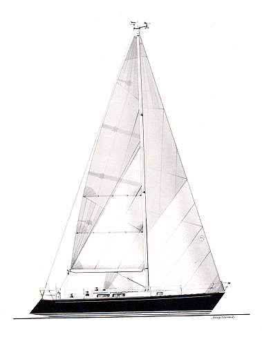 Frers 38 sailboat under sail