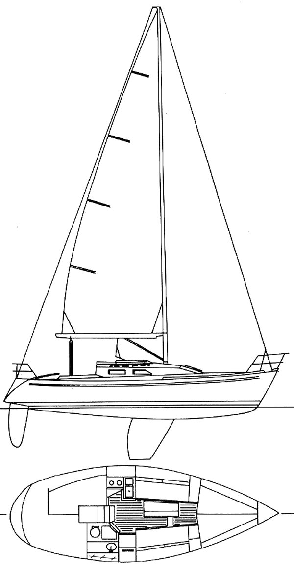 Frers 30 sailboat under sail