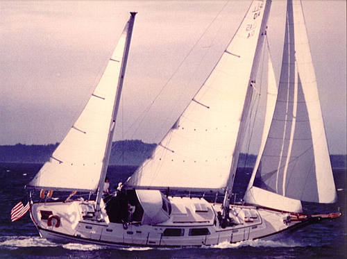 Fuji 45 sailboat under sail