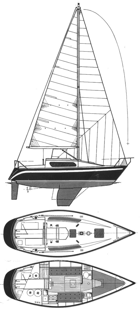 Furia 26 sailboat under sail