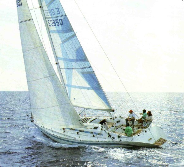 Furia 44 sailboat under sail