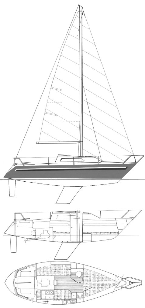 Furia d25 santarelli sailboat under sail