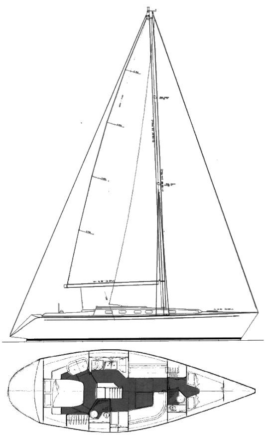 Garrett 40 cr sailboat under sail