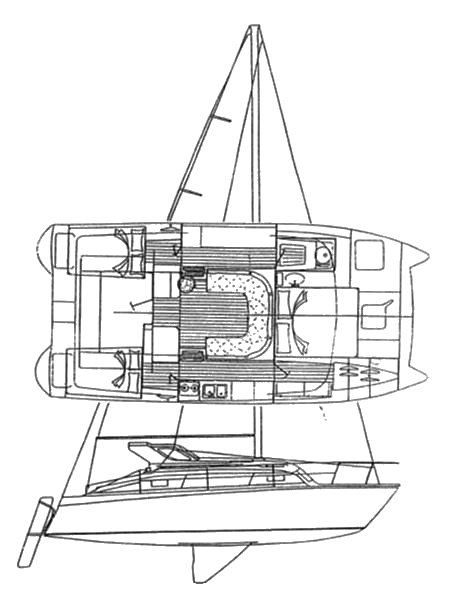 Gemini 3200 sailboat under sail