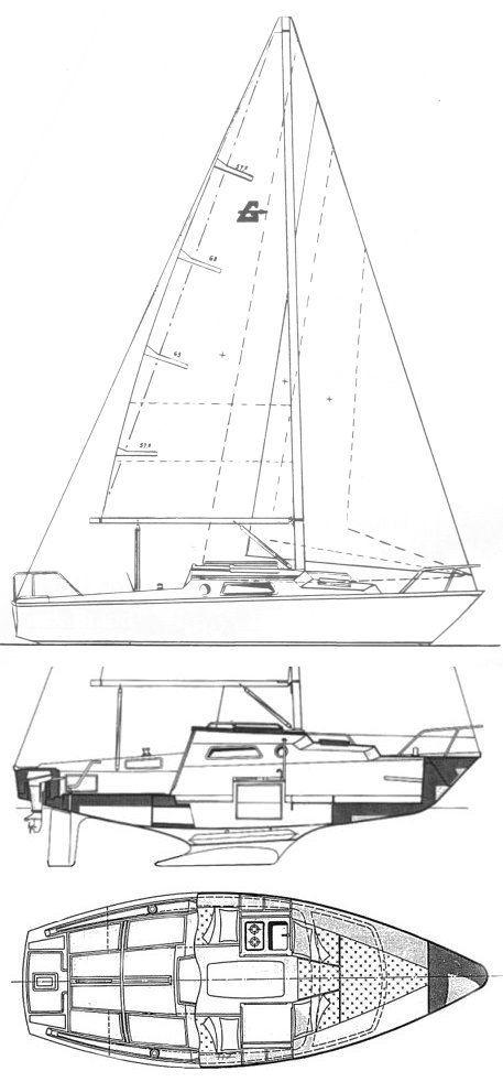 Ghibli gouteron sailboat under sail