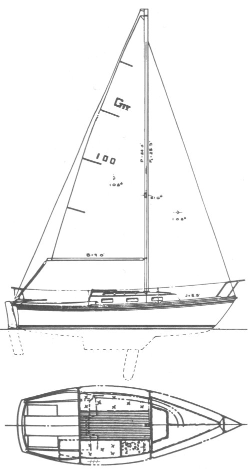 Gloucester 22 sailboat under sail