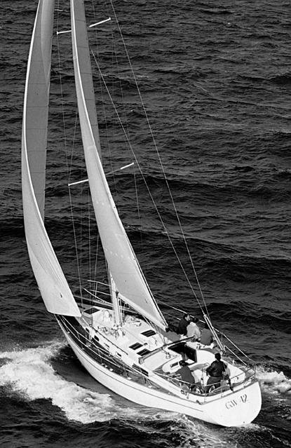 Golden wave 42 sailboat under sail