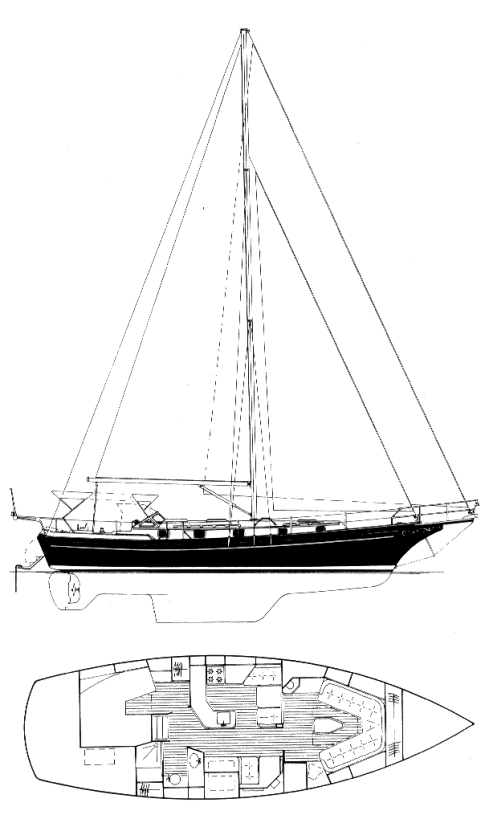 Gozzard 41 sailboat under sail
