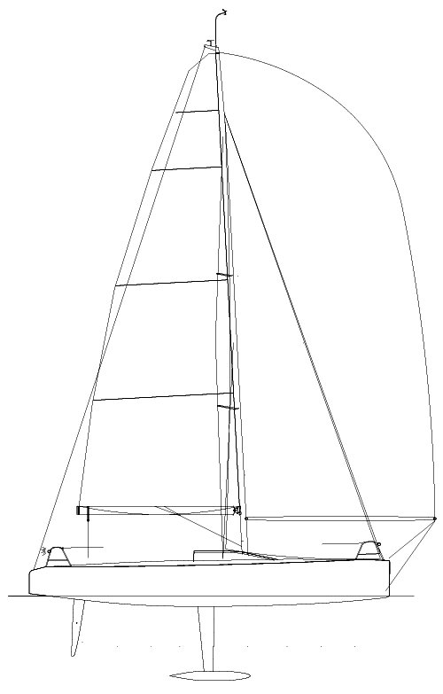 Gp 42 orc sailboat under sail