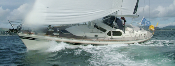 Tayana 58ds sailboat under sail