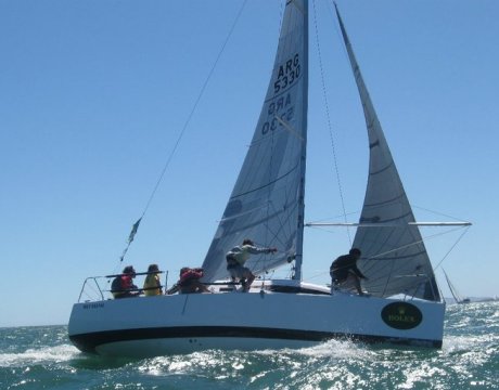 Gr 28 sailboat under sail