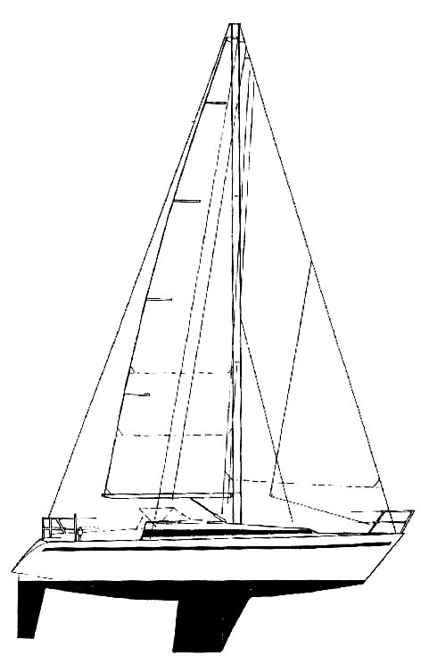 Granada 375 sailboat under sail