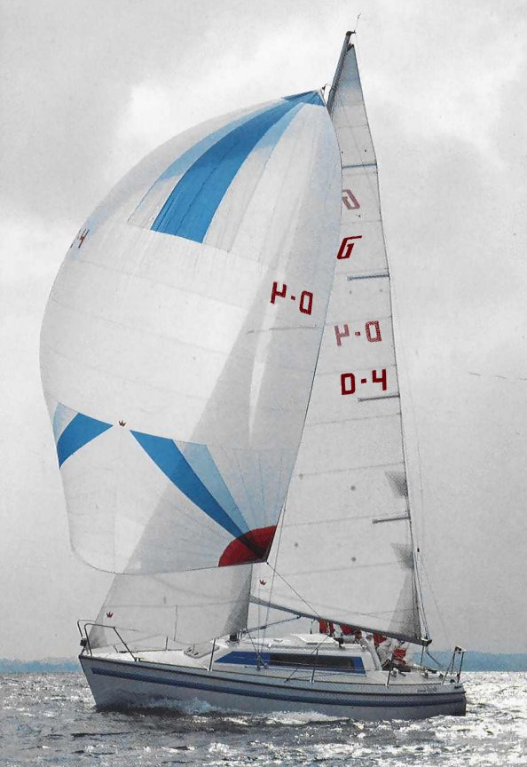 Granada 858 sailboat under sail