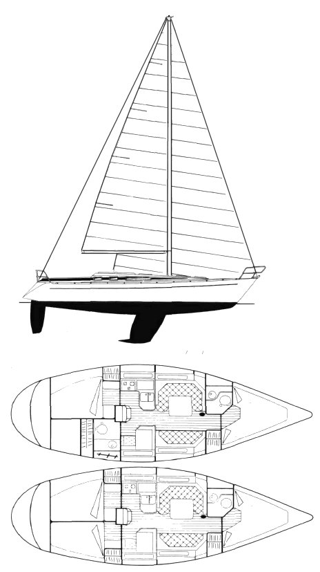 Grand soleil 38 finot sailboat under sail