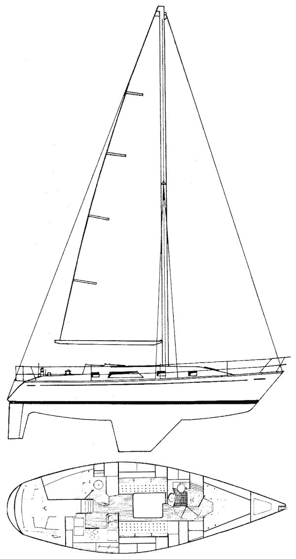 Graves 37 sailboat under sail