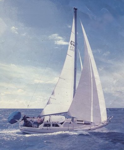 Gulf 32 sailboat under sail