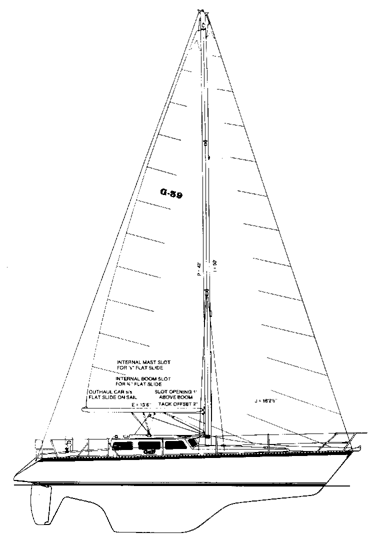 Gulf 39 sailboat under sail