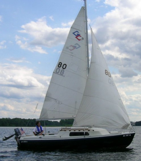 Gulf coast 21 sailboat under sail