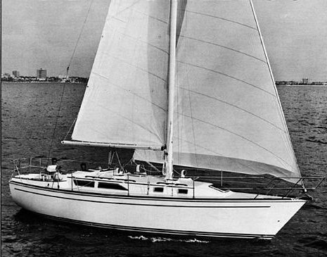 Gulfstar 36 sailboat under sail