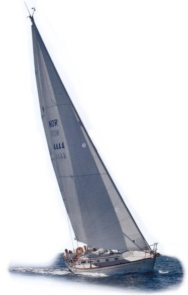 Gulfstar 40 hood sailboat under sail