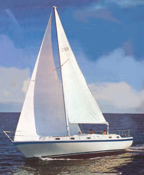 Gulfstar 41 sailboat under sail