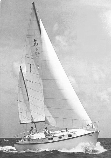 Gulfstar 43 sailboat under sail