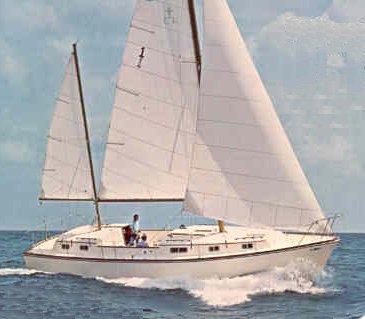 Gulfstar 43 ms sailboat under sail