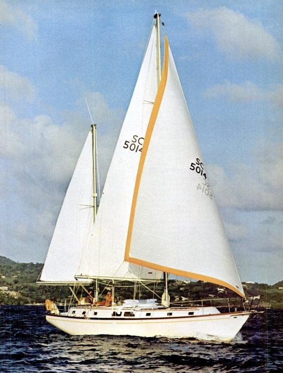 Gulfstar 50 sailboat under sail