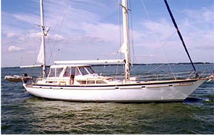 Gulfstar 63 sailboat under sail