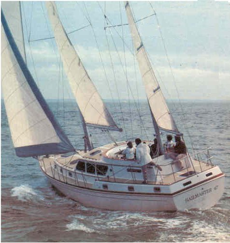 Gulfstar 47 sailmaster sailboat under sail