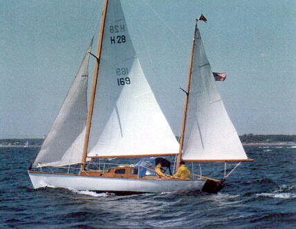H 28 herreshoff sailboat under sail