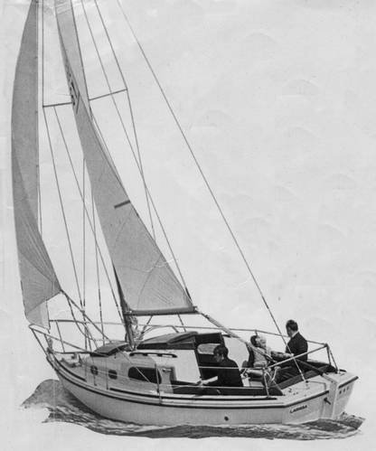 Halcyon 23 sailboat under sail