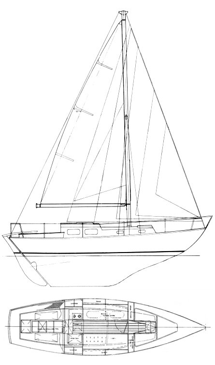 Halcyon 27 sailboat under sail