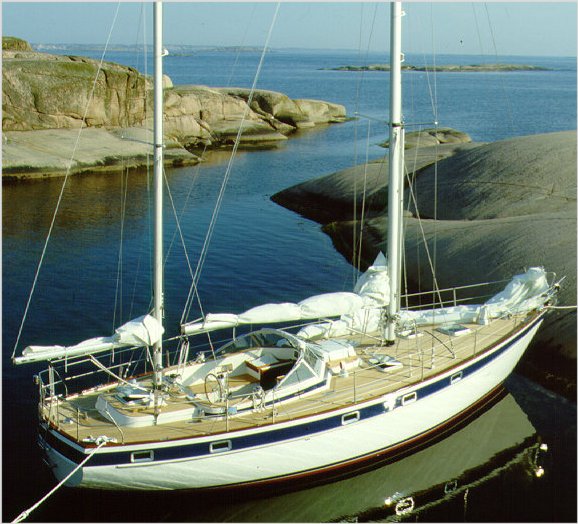 Hallberg rassy 42 enderlein sailboat under sail