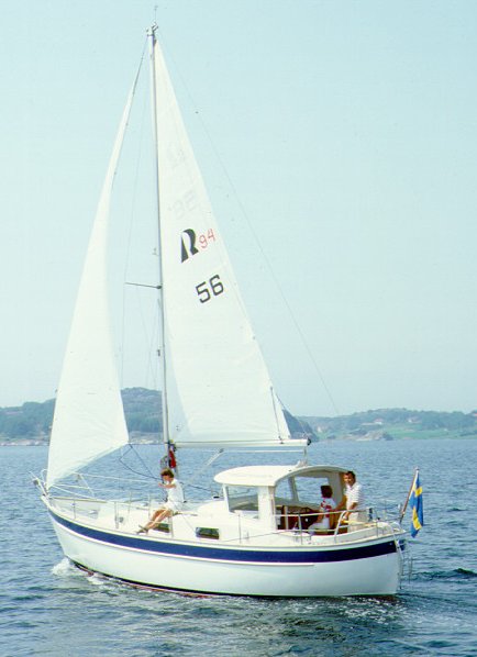 Hallberg rassy 94 kutter sailboat under sail