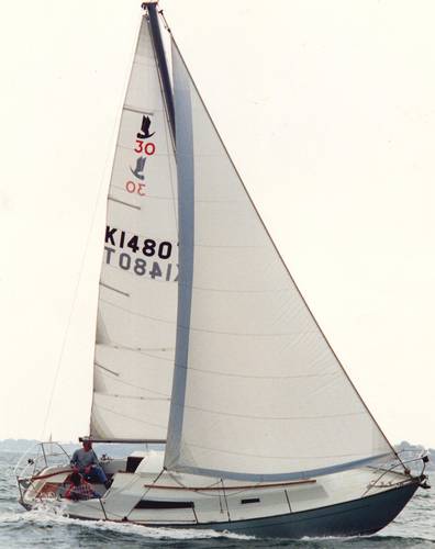 Halmatic 30 sailboat under sail
