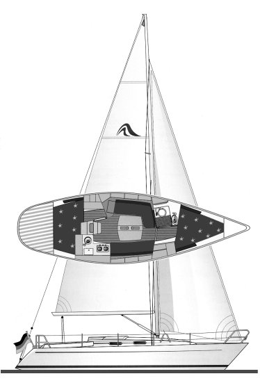 Hanse 331 sailboat under sail