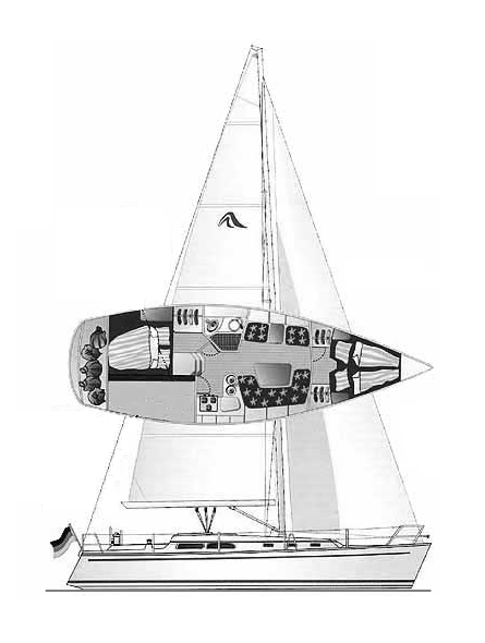 Hanse 371 sailboat under sail