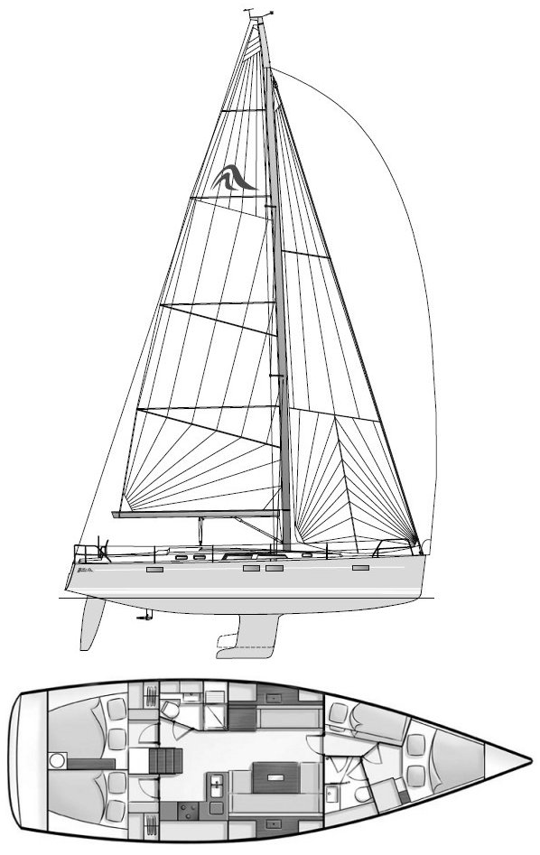 Hanse 430 sailboat under sail