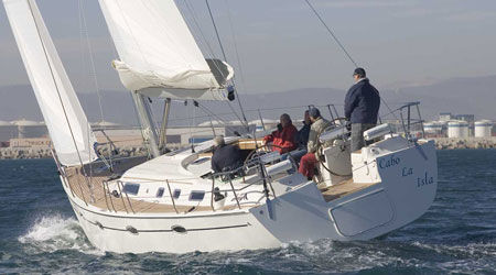 Hanse 461 sailboat under sail
