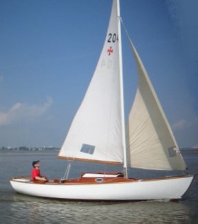 Hansa jolle sailboat under sail