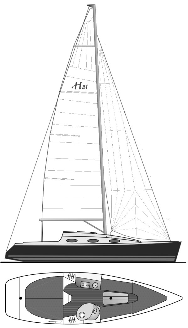 Hansson 31 sailboat under sail