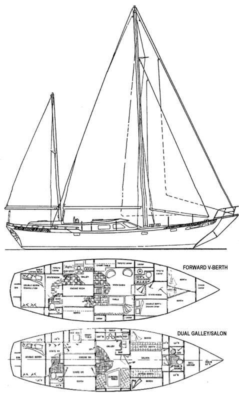 Hardin 4445 sailboat under sail