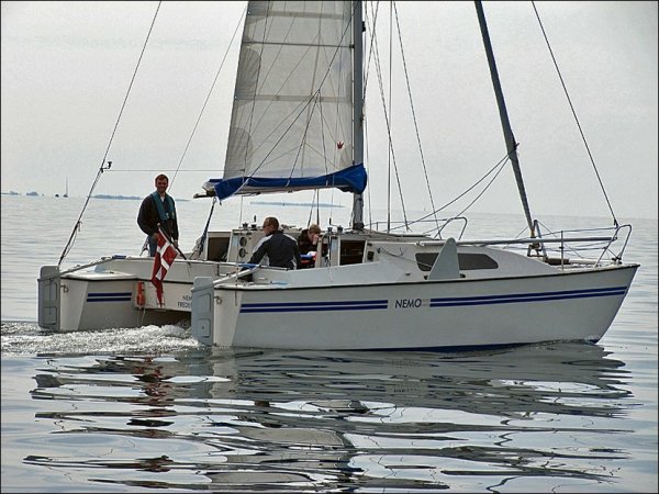 Havcat 27 sailboat under sail