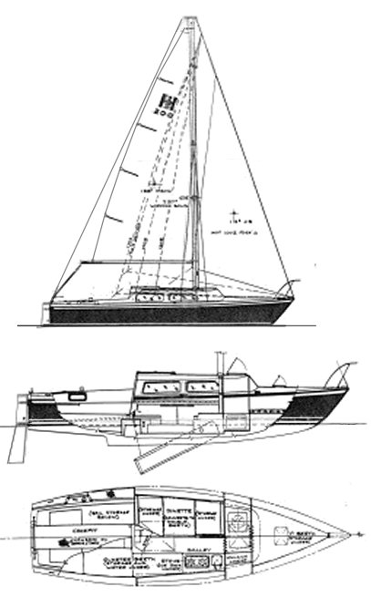 Helms 25 sailboat under sail