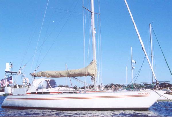 Helmsman 47 sailboat under sail