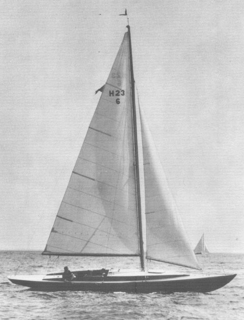 Fishers island 23 sailboat under sail