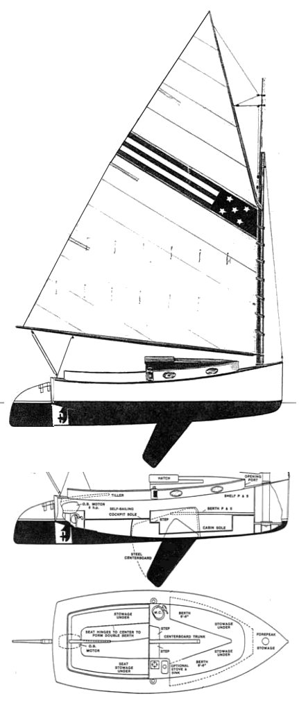 Herreshoff america sailboat under sail