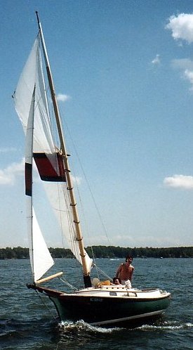Herreshoff eagle sailboat under sail
