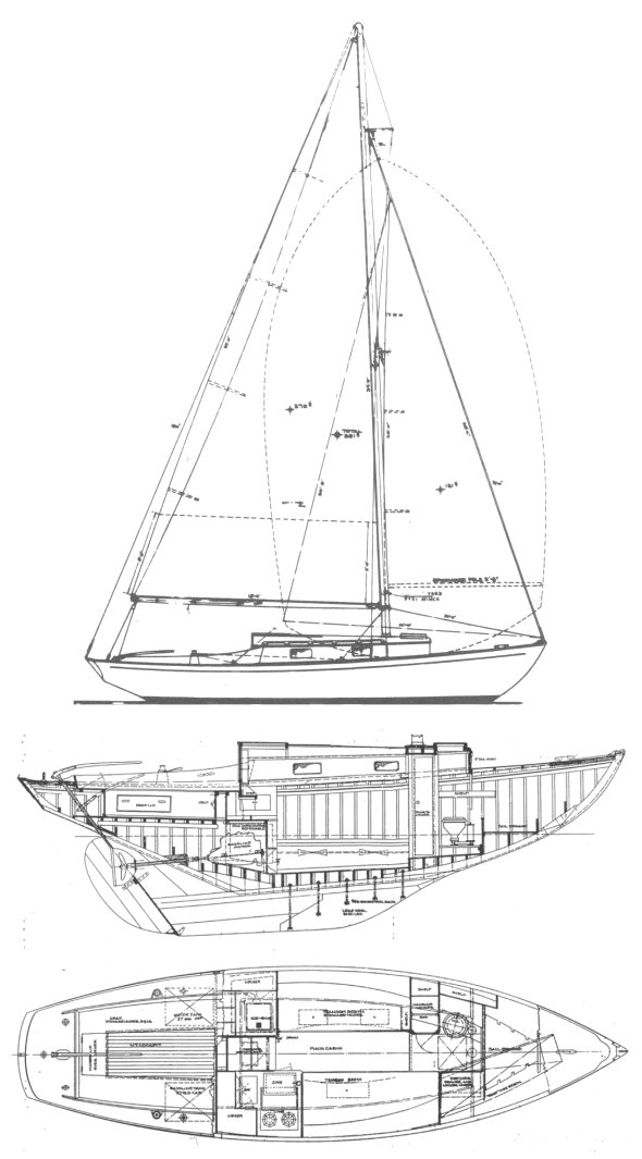 Hinckley 21 sailboat under sail